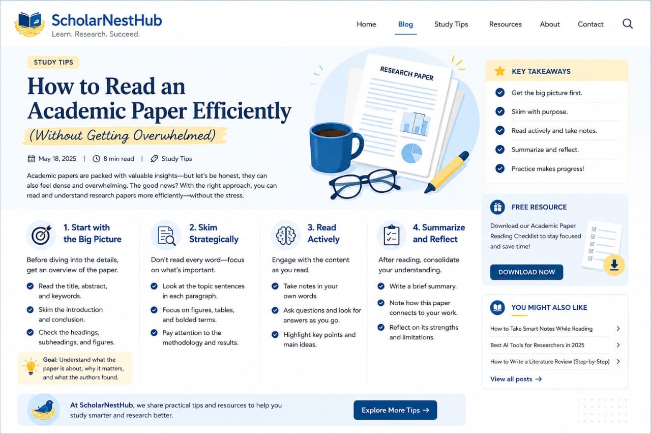 How to Read an Academic Paper Efficiently (Without Getting Overwhelmed)